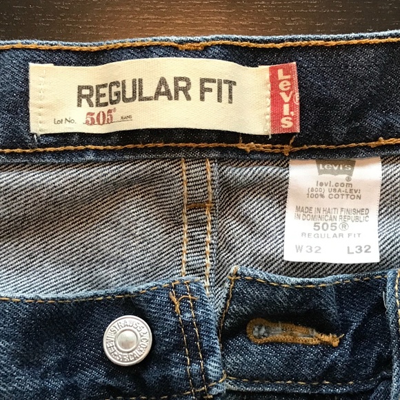 LEVI'S 505 MEN'S BLUE DENIM, REGULAR FIT, STRAIGHT LEG, SIZE:  32 X 32 - Picture 5 of 8
